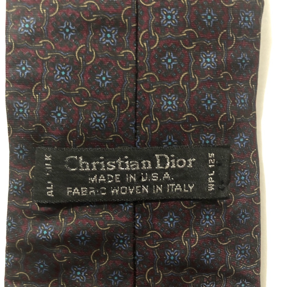 Christian Dior Patterned Tie Vintage All Silk
